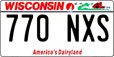 WI license plate 770NXS