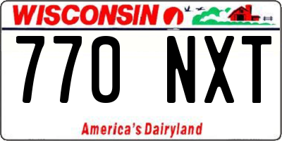 WI license plate 770NXT