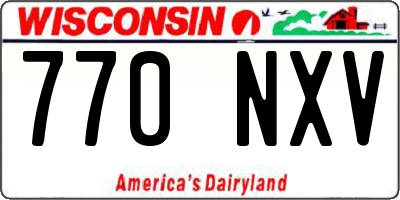 WI license plate 770NXV