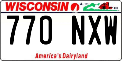 WI license plate 770NXW