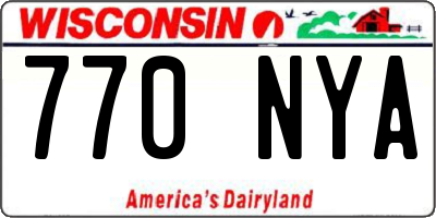 WI license plate 770NYA