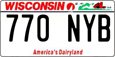 WI license plate 770NYB