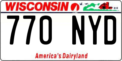WI license plate 770NYD
