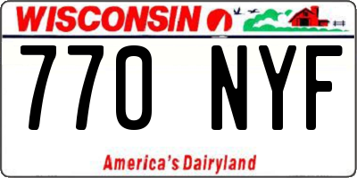 WI license plate 770NYF