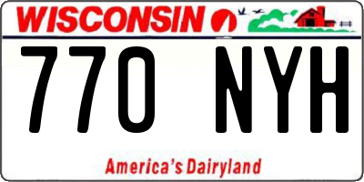 WI license plate 770NYH