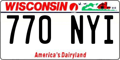 WI license plate 770NYI