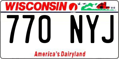 WI license plate 770NYJ