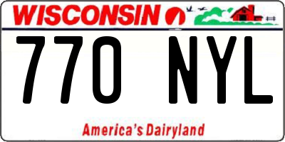 WI license plate 770NYL