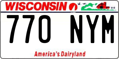 WI license plate 770NYM