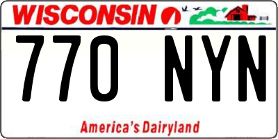 WI license plate 770NYN