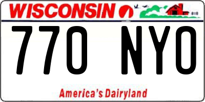 WI license plate 770NYO
