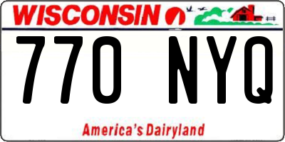 WI license plate 770NYQ