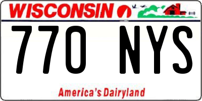 WI license plate 770NYS