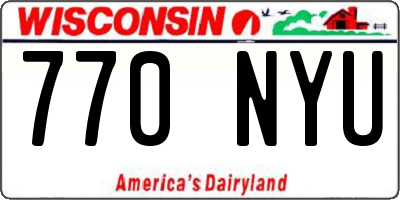 WI license plate 770NYU