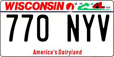 WI license plate 770NYV