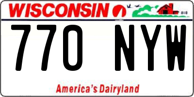 WI license plate 770NYW