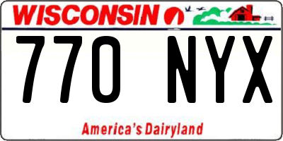 WI license plate 770NYX