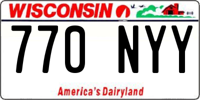WI license plate 770NYY