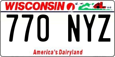 WI license plate 770NYZ