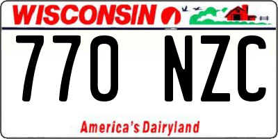 WI license plate 770NZC