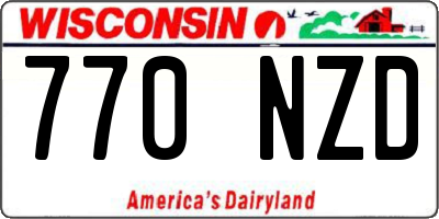 WI license plate 770NZD