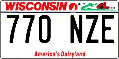 WI license plate 770NZE
