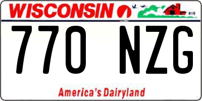 WI license plate 770NZG