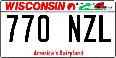 WI license plate 770NZL