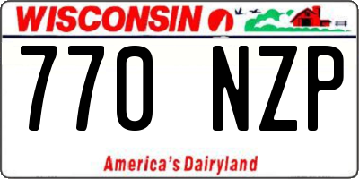 WI license plate 770NZP