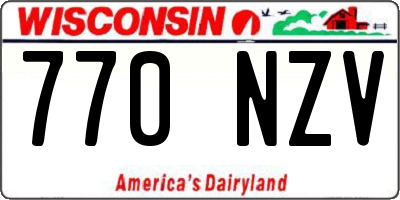 WI license plate 770NZV