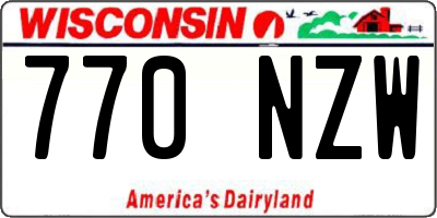 WI license plate 770NZW