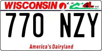 WI license plate 770NZY