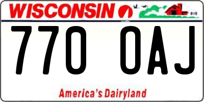 WI license plate 770OAJ