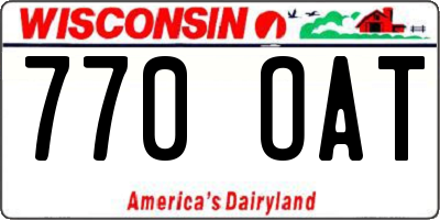 WI license plate 770OAT