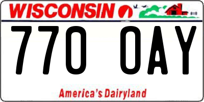 WI license plate 770OAY