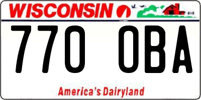WI license plate 770OBA