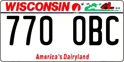 WI license plate 770OBC