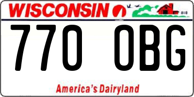 WI license plate 770OBG