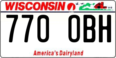 WI license plate 770OBH
