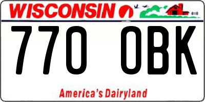 WI license plate 770OBK