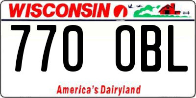 WI license plate 770OBL