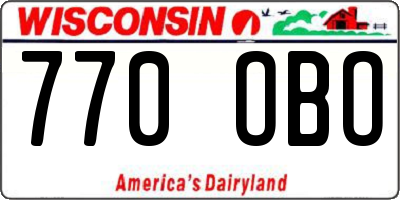 WI license plate 770OBO