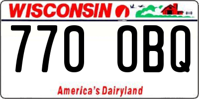 WI license plate 770OBQ