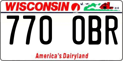 WI license plate 770OBR
