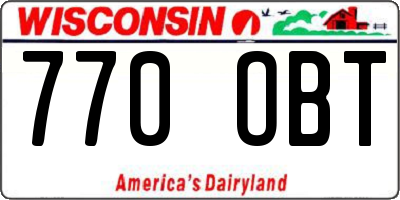 WI license plate 770OBT