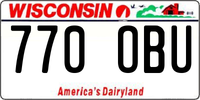 WI license plate 770OBU