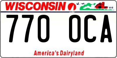 WI license plate 770OCA