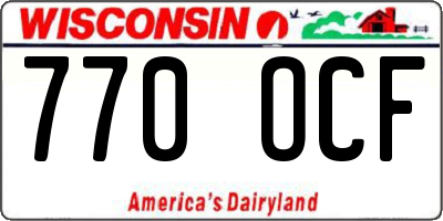 WI license plate 770OCF