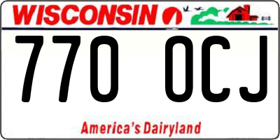 WI license plate 770OCJ