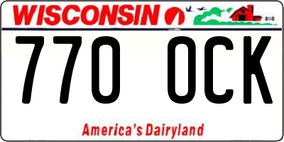 WI license plate 770OCK